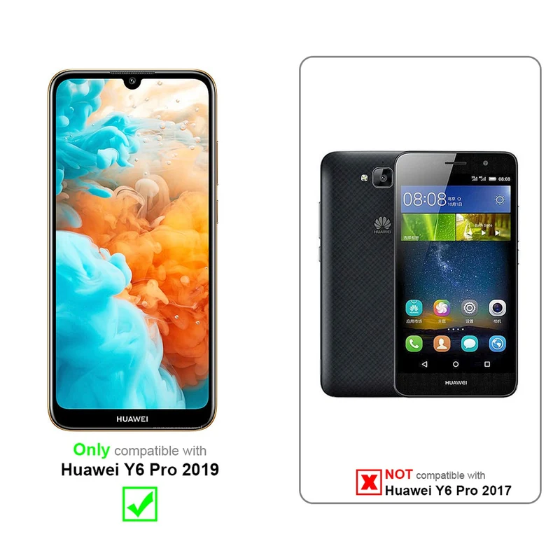 Cadorabo Hülle kompatibel mit Huawei Y6 PRO 2019 Schutzhülle im Blumen Design mit Magnetverschluss, Standfunktion und Kartenfächern