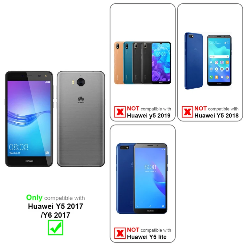 Cadorabo Hülle kompatibel mit Huawei Y5 2017 / Y6 2017 Schutzhülle im Blumen Design mit Magnetverschluss, Standfunktion und Kartenfächern