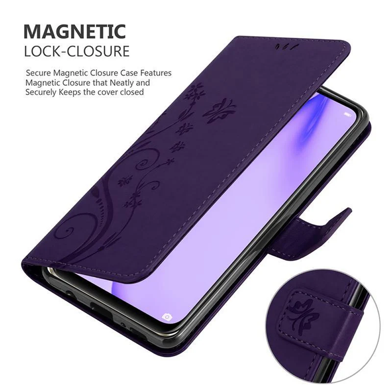 Cadorabo Hülle kompatibel mit Huawei NOVA 6 SE / P40 LITE / NOVA 7i Schutzhülle im Blumen Design mit Magnetverschluss, Standfunktion und Kartenfächern
