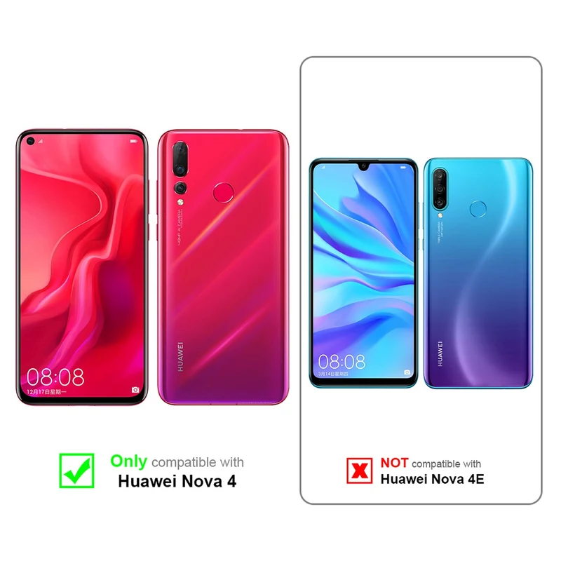 Cadorabo Hülle kompatibel mit Huawei NOVA 4 Schutzhülle im Blumen Design mit Magnetverschluss, Standfunktion und Kartenfächern