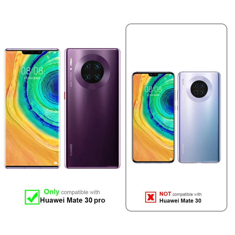 Cadorabo Hülle kompatibel mit Huawei MATE 30 PRO Schutzhülle im Blumen Design mit Magnetverschluss, Standfunktion und Kartenfächern