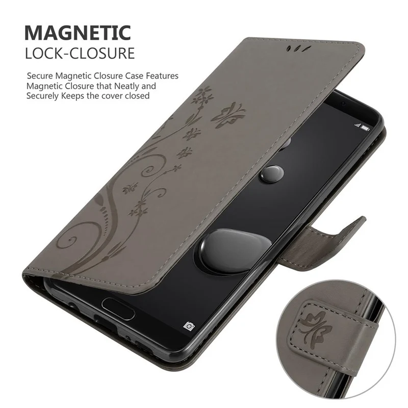 Cadorabo Hülle kompatibel mit Huawei MATE 10 / NOVA 2i Schutzhülle im Blumen Design mit Magnetverschluss, Standfunktion und Kartenfächern