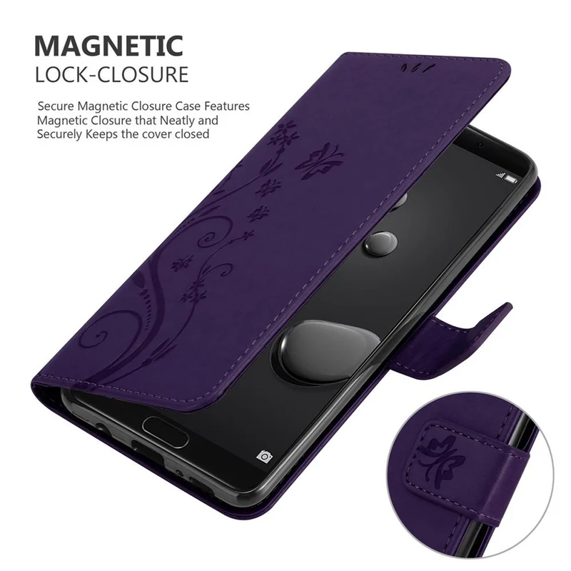 Cadorabo Hülle kompatibel mit Huawei MATE 10 / NOVA 2i Schutzhülle im Blumen Design mit Magnetverschluss, Standfunktion und Kartenfächern