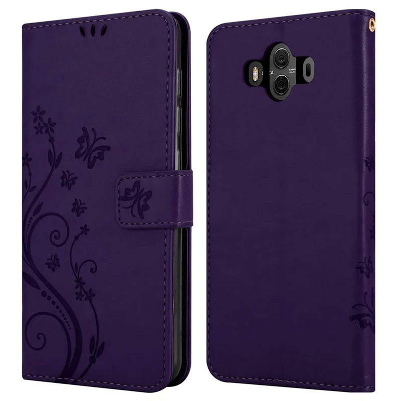Cadorabo Hülle kompatibel mit Huawei MATE 10 / NOVA 2i Schutzhülle im Blumen Design mit Magnetverschluss, Standfunktion und Kartenfächern