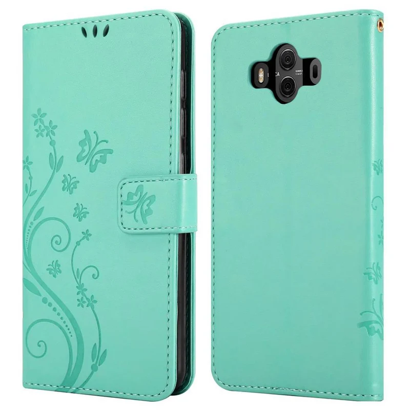 Cadorabo Hülle kompatibel mit Huawei MATE 10 / NOVA 2i Schutzhülle im Blumen Design mit Magnetverschluss, Standfunktion und Kartenfächern