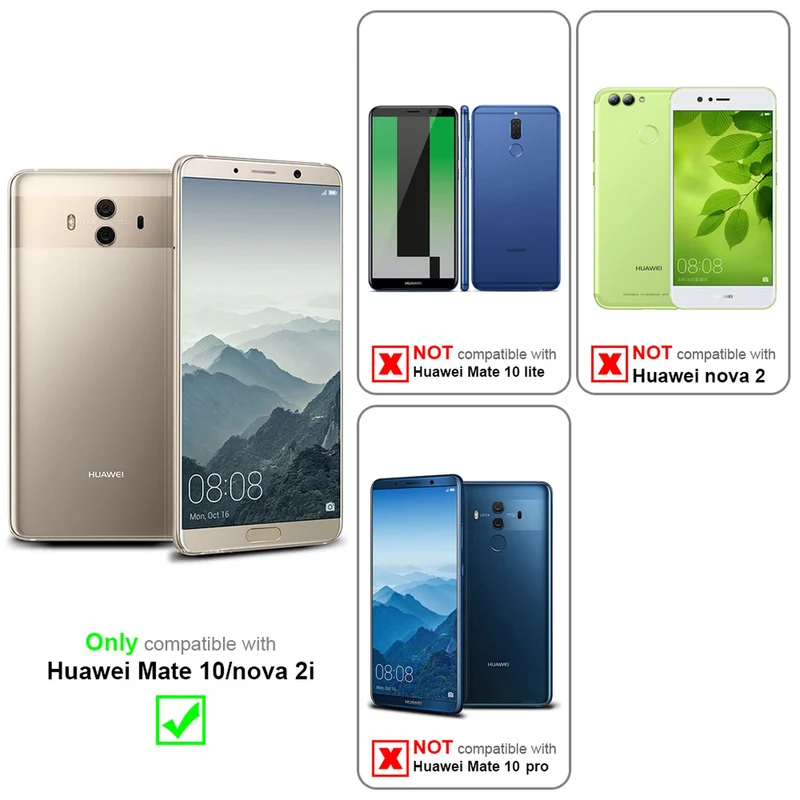 Cadorabo Hülle kompatibel mit Huawei MATE 10 / NOVA 2i Schutzhülle im Blumen Design mit Magnetverschluss, Standfunktion und Kartenfächern