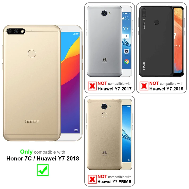 Cadorabo Hülle kompatibel mit Honor 7C / Huawei Y7 2018 Schutzhülle im Blumen Design mit Magnetverschluss, Standfunktion und Kartenfächern