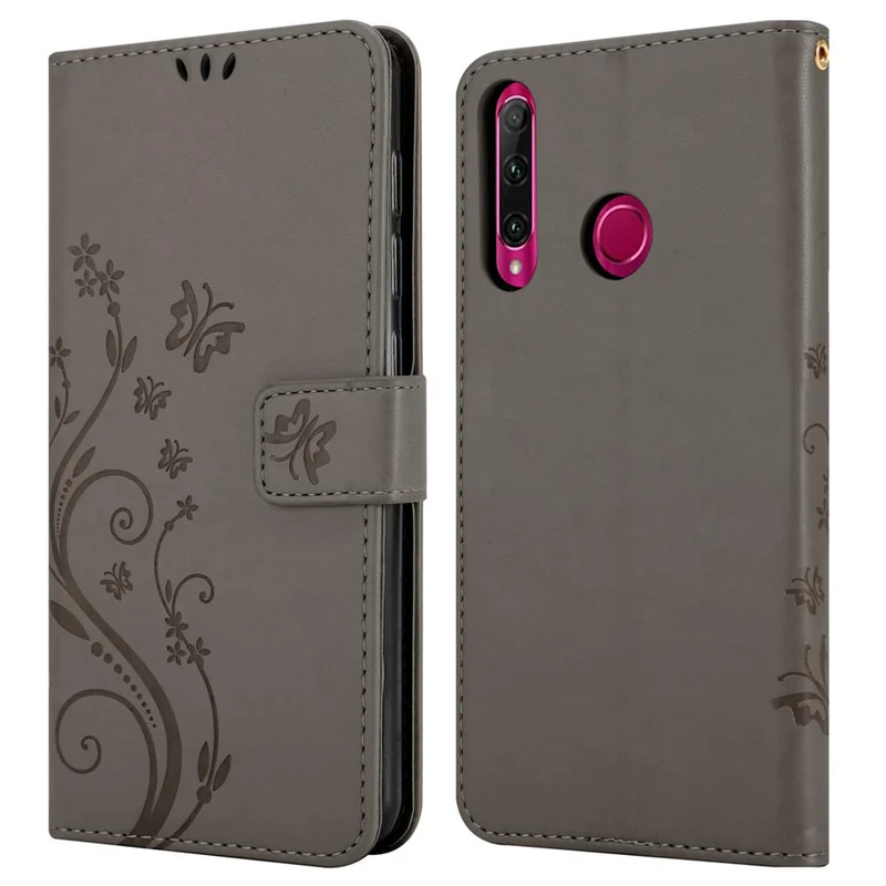 Cadorabo Hülle kompatibel mit Honor 10i / 20i / 20 LITE / Huawei Enjoy 9S Schutzhülle im Blumen Design mit Magnetverschluss, Standfunktion und Kartenfächern