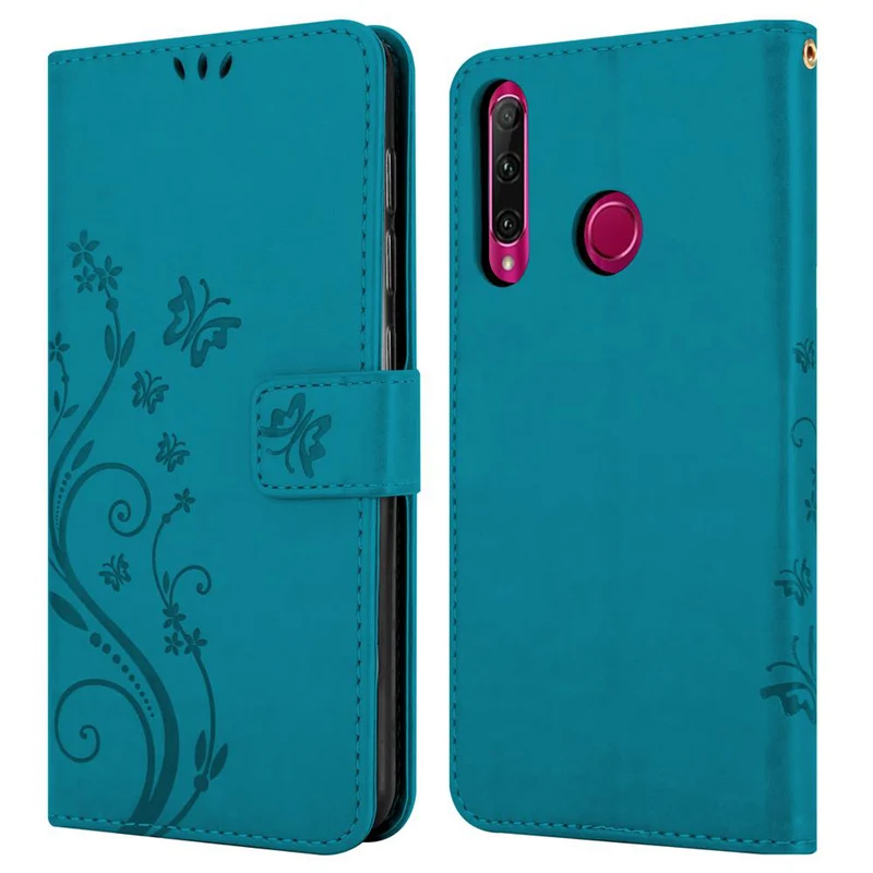 Cadorabo Hülle kompatibel mit Honor 10i / 20i / 20 LITE / Huawei Enjoy 9S Schutzhülle im Blumen Design mit Magnetverschluss, Standfunktion und Kartenfächern