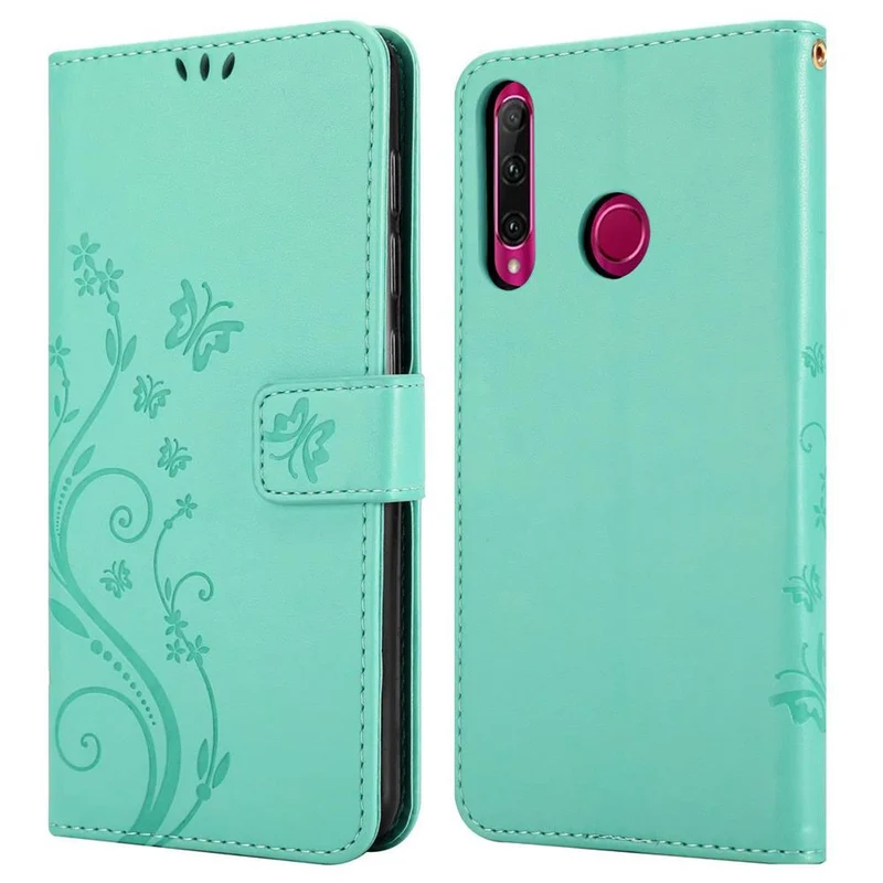 Cadorabo Hülle kompatibel mit Honor 10i / 20i / 20 LITE / Huawei Enjoy 9S Schutzhülle im Blumen Design mit Magnetverschluss, Standfunktion und Kartenfächern