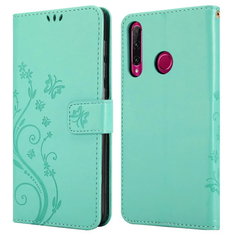 Cadorabo Hülle kompatibel mit Honor 10i / 20i / 20 LITE / Huawei Enjoy 9S Schutzhülle im Blumen Design mit Magnetverschluss, Standfunktion und Kartenfächern