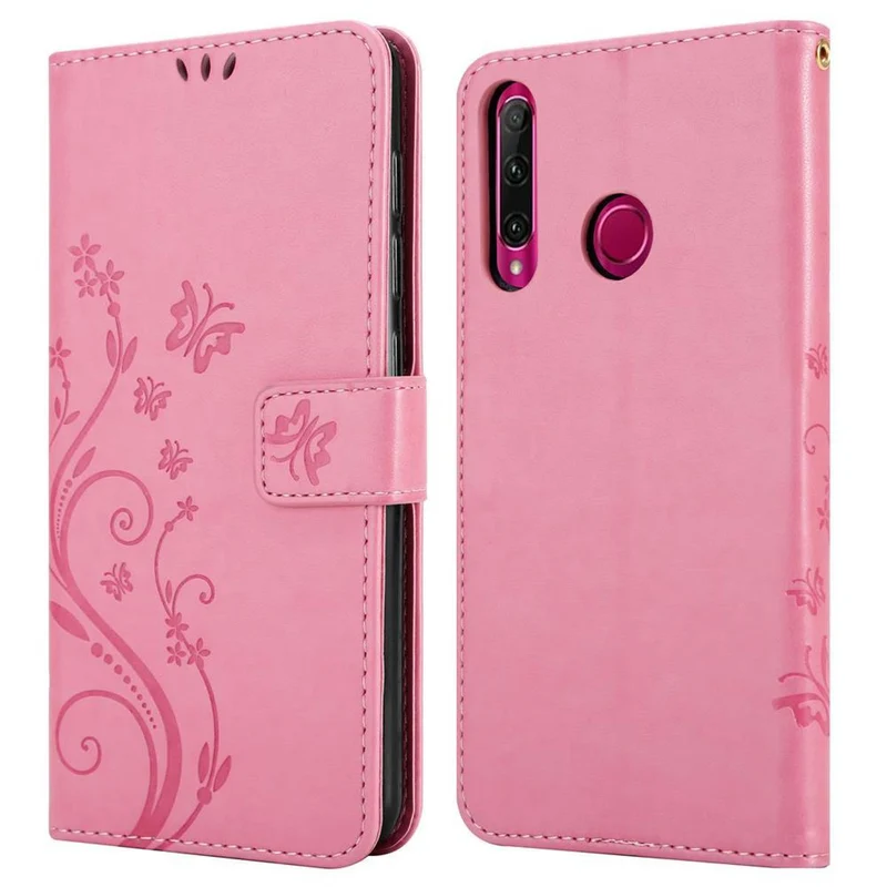 Cadorabo Hülle kompatibel mit Honor 10i / 20i / 20 LITE / Huawei Enjoy 9S Schutzhülle im Blumen Design mit Magnetverschluss, Standfunktion und Kartenfächern