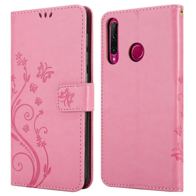 Cadorabo Hülle kompatibel mit Honor 10i / 20i / 20 LITE / Huawei Enjoy 9S Schutzhülle im Blumen Design mit Magnetverschluss, Standfunktion und Kartenfächern
