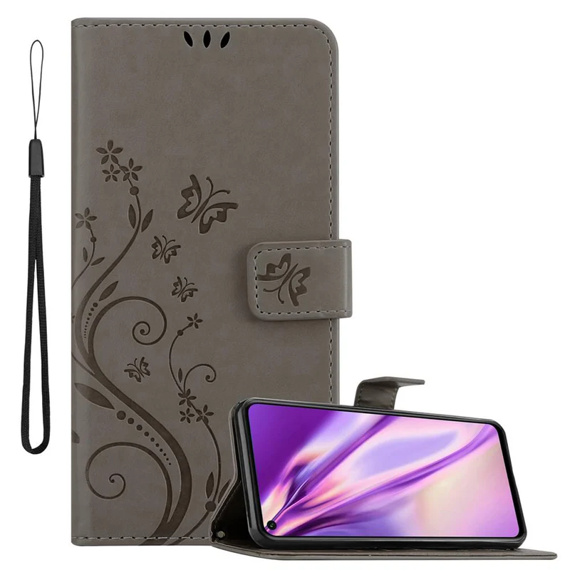 Cadorabo Hülle kompatibel mit Honor 20 / 20S / Huawei NOVA 5T Schutzhülle im Blumen Design mit Magnetverschluss, Standfunktion und Kartenfächern