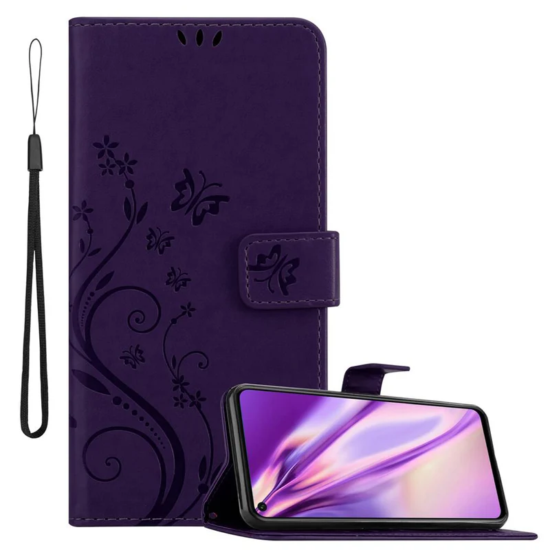 Cadorabo Hülle kompatibel mit Honor 20 / 20S / Huawei NOVA 5T Schutzhülle im Blumen Design mit Magnetverschluss, Standfunktion und Kartenfächern