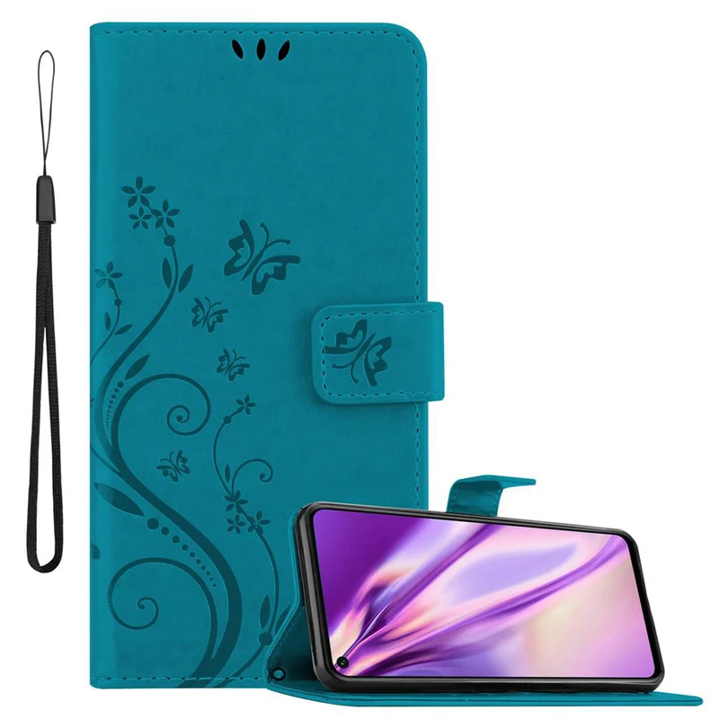 Cadorabo Hülle kompatibel mit Honor 20 / 20S / Huawei NOVA 5T Schutzhülle im Blumen Design mit Magnetverschluss, Standfunktion und Kartenfächern