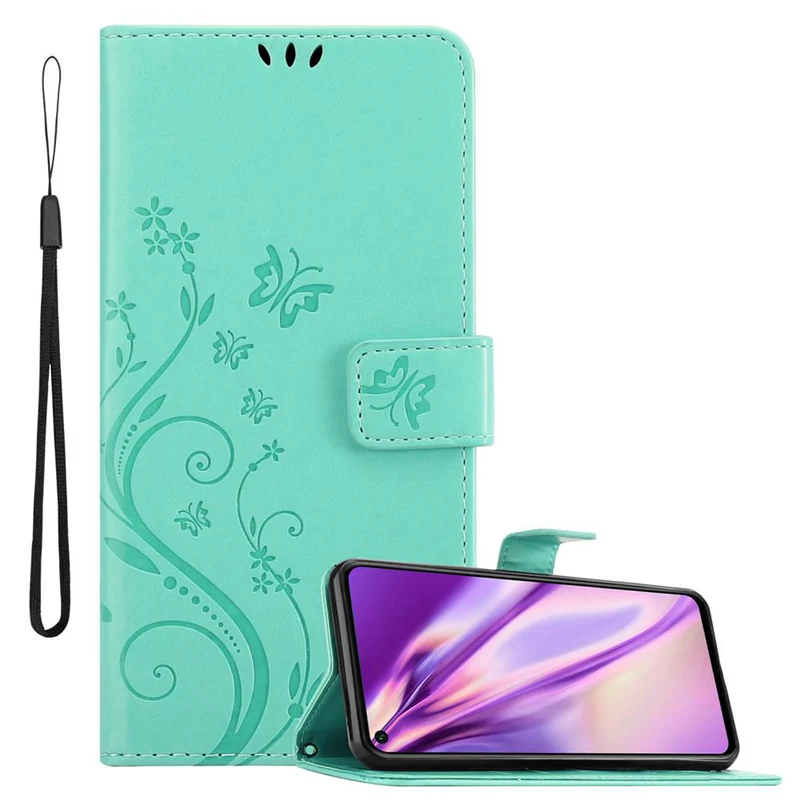 Cadorabo Hülle kompatibel mit Honor 20 / 20S / Huawei NOVA 5T Schutzhülle im Blumen Design mit Magnetverschluss, Standfunktion und Kartenfächern