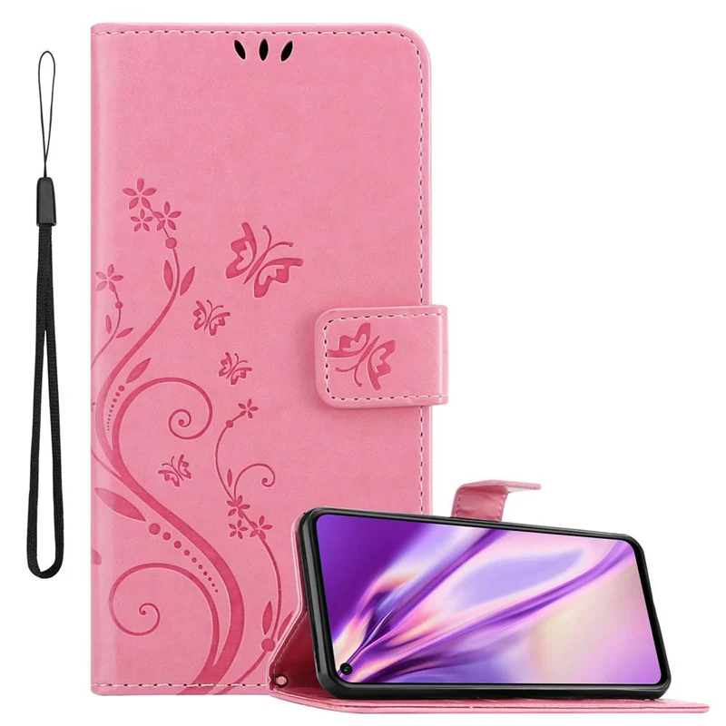 Cadorabo Hülle kompatibel mit Honor 20 / 20S / Huawei NOVA 5T Schutzhülle im Blumen Design mit Magnetverschluss, Standfunktion und Kartenfächern