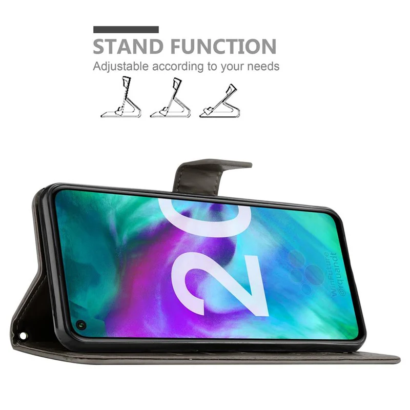 Cadorabo Hülle kompatibel mit Honor 20 / 20S / Huawei NOVA 5T Schutzhülle im Blumen Design mit Magnetverschluss, Standfunktion und Kartenfächern