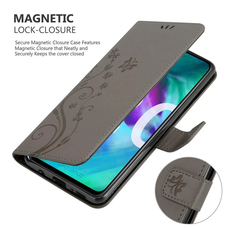 Cadorabo Hülle kompatibel mit Honor 20 / 20S / Huawei NOVA 5T Schutzhülle im Blumen Design mit Magnetverschluss, Standfunktion und Kartenfächern