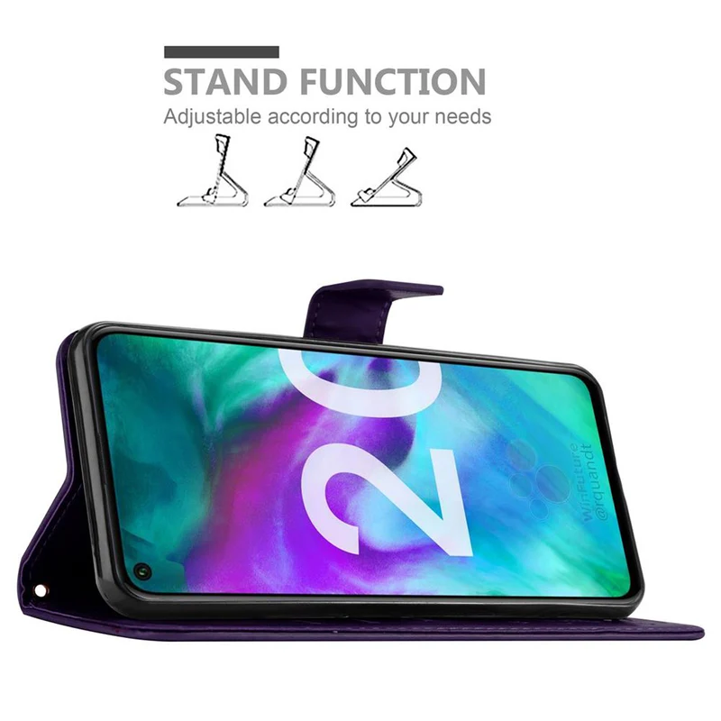 Cadorabo Hülle kompatibel mit Honor 20 / 20S / Huawei NOVA 5T Schutzhülle im Blumen Design mit Magnetverschluss, Standfunktion und Kartenfächern