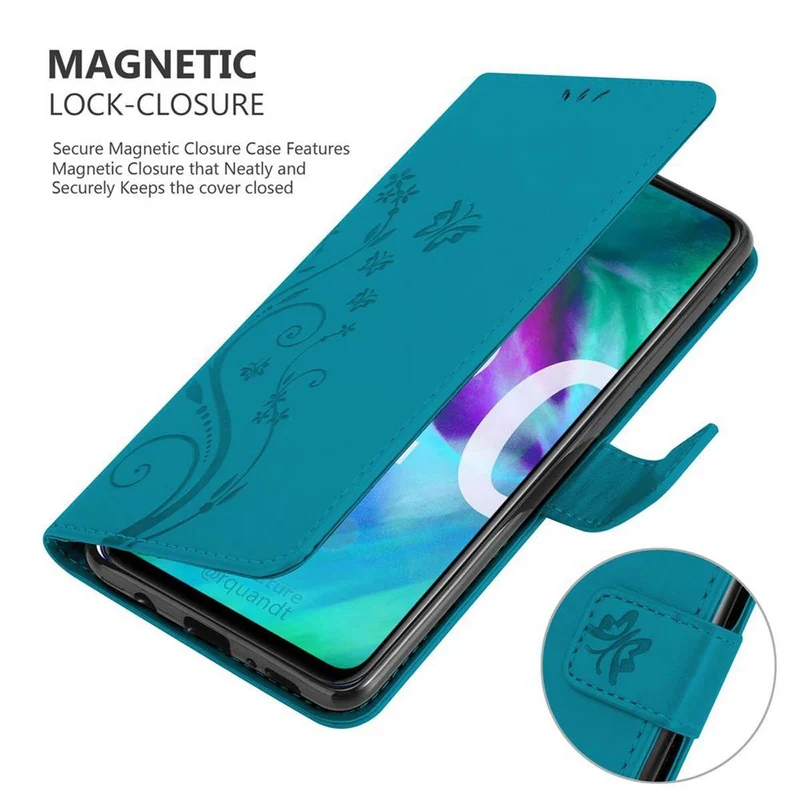 Cadorabo Hülle kompatibel mit Honor 20 / 20S / Huawei NOVA 5T Schutzhülle im Blumen Design mit Magnetverschluss, Standfunktion und Kartenfächern