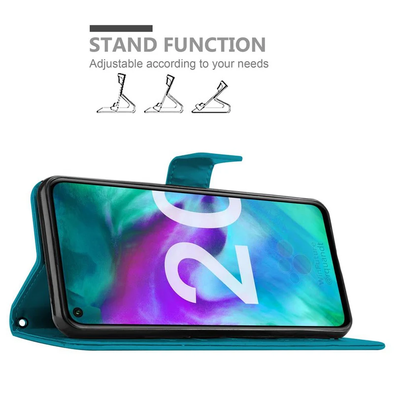 Cadorabo Hülle kompatibel mit Honor 20 / 20S / Huawei NOVA 5T Schutzhülle im Blumen Design mit Magnetverschluss, Standfunktion und Kartenfächern