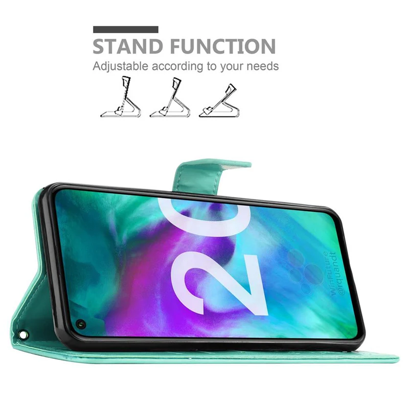 Cadorabo Hülle kompatibel mit Honor 20 / 20S / Huawei NOVA 5T Schutzhülle im Blumen Design mit Magnetverschluss, Standfunktion und Kartenfächern