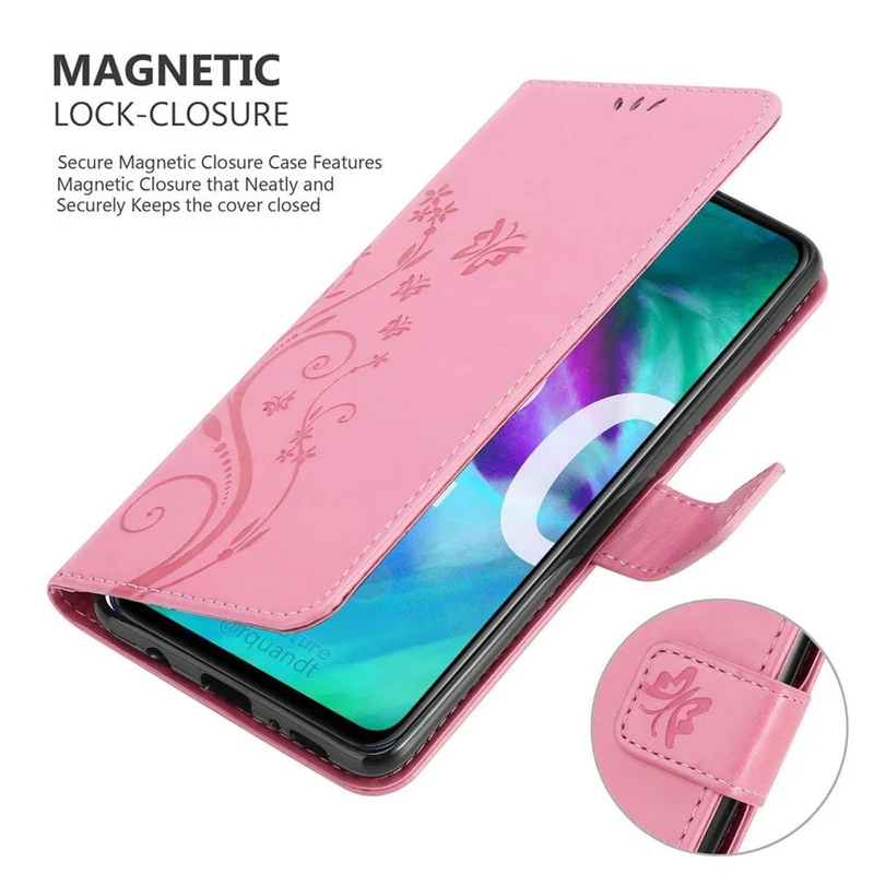 Cadorabo Hülle kompatibel mit Honor 20 / 20S / Huawei NOVA 5T Schutzhülle im Blumen Design mit Magnetverschluss, Standfunktion und Kartenfächern