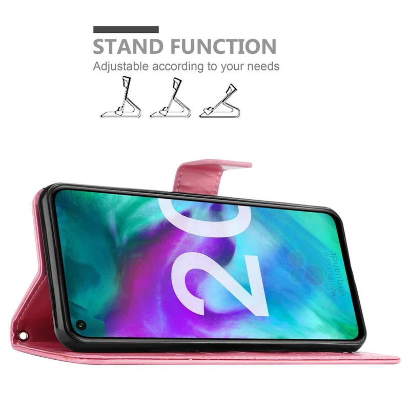 Cadorabo Hülle kompatibel mit Honor 20 / 20S / Huawei NOVA 5T Schutzhülle im Blumen Design mit Magnetverschluss, Standfunktion und Kartenfächern