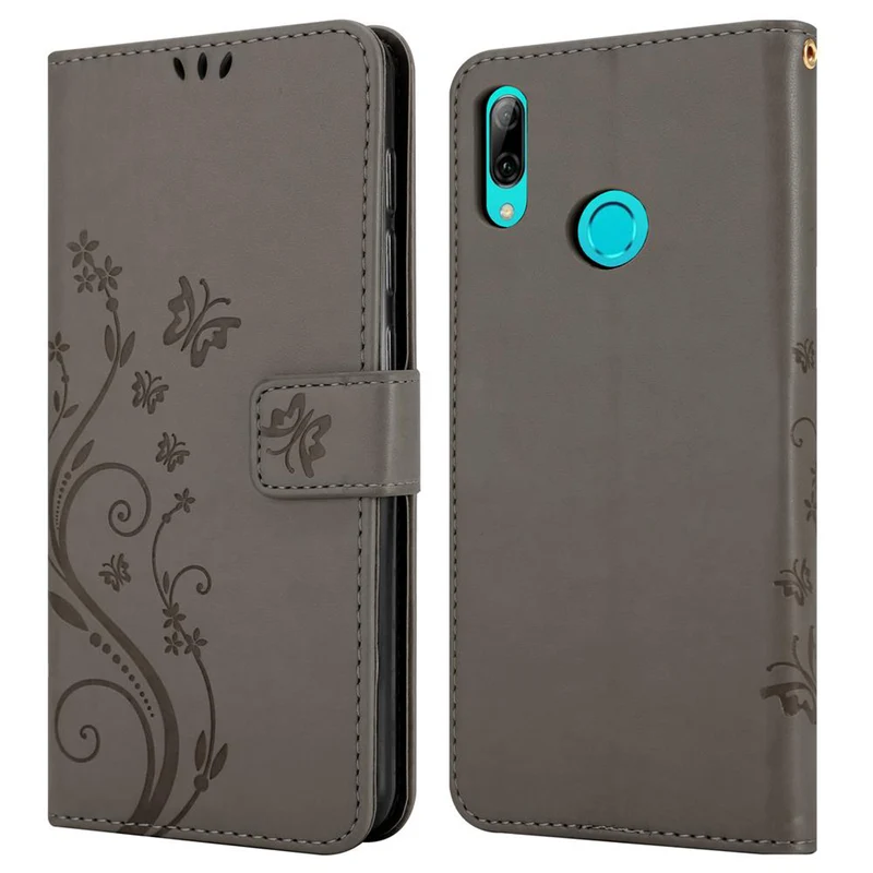 Cadorabo Hülle kompatibel mit Honor 10 LITE / Huawei P SMART 2019 Schutzhülle im Blumen Design mit Magnetverschluss, Standfunktion und Kartenfächern