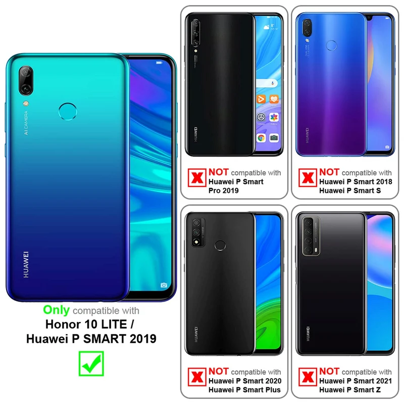 Cadorabo Hülle kompatibel mit Honor 10 LITE / Huawei P SMART 2019 Schutzhülle im Blumen Design mit Magnetverschluss, Standfunktion und Kartenfächern