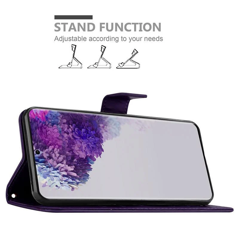 Cadorabo Hülle kompatibel mit Samsung Galaxy S20 ULTRA Schutzhülle im Blumen Design mit Magnetverschluss, Standfunktion und Kartenfächern