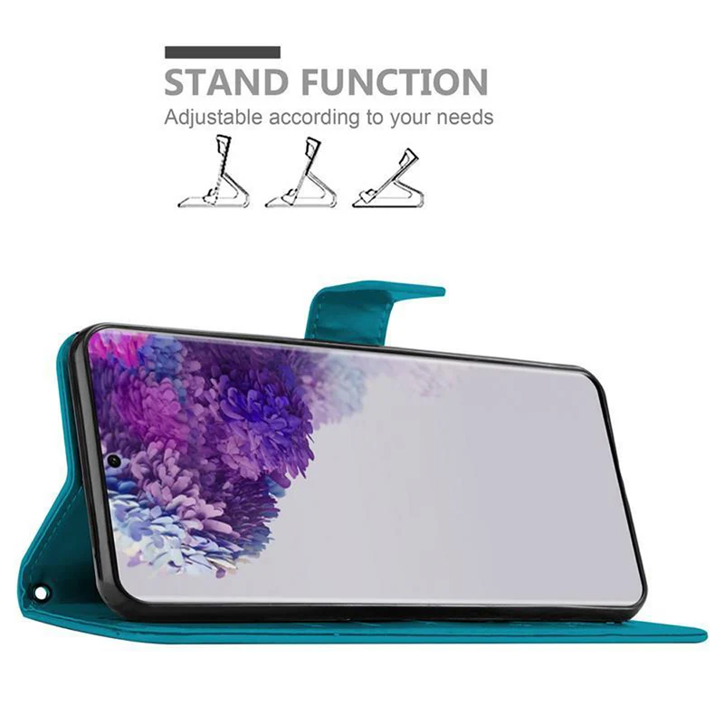 Cadorabo Hülle kompatibel mit Samsung Galaxy S20 ULTRA Schutzhülle im Blumen Design mit Magnetverschluss, Standfunktion und Kartenfächern