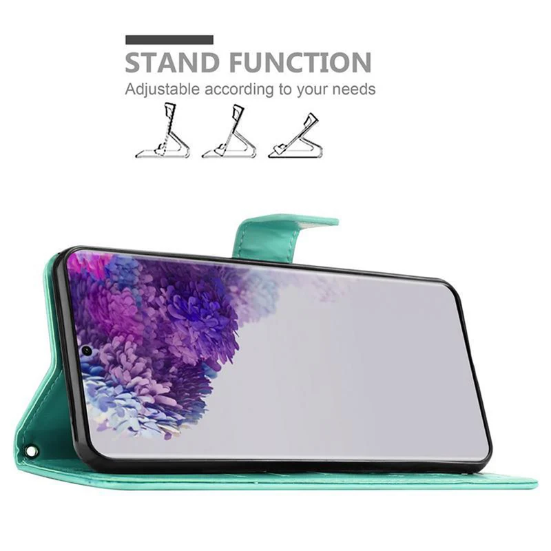 Cadorabo Hülle kompatibel mit Samsung Galaxy S20 ULTRA Schutzhülle im Blumen Design mit Magnetverschluss, Standfunktion und Kartenfächern
