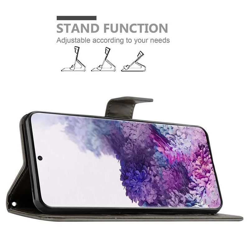 Cadorabo Hülle kompatibel mit Samsung Galaxy S20 PLUS Schutzhülle im Blumen Design mit Magnetverschluss, Standfunktion und Kartenfächern