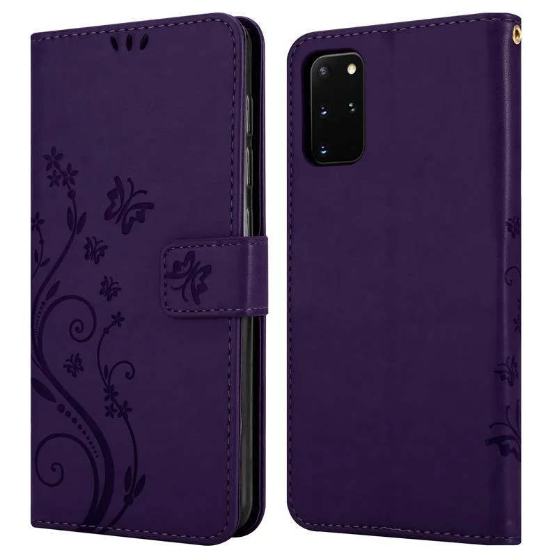 Cadorabo Hülle kompatibel mit Samsung Galaxy S20 PLUS Schutzhülle im Blumen Design mit Magnetverschluss, Standfunktion und Kartenfächern