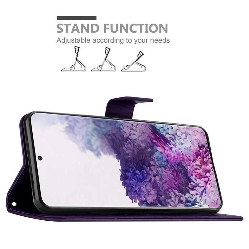 Cadorabo Hülle kompatibel mit Samsung Galaxy S20 PLUS Schutzhülle im Blumen Design mit Magnetverschluss, Standfunktion und Kartenfächern