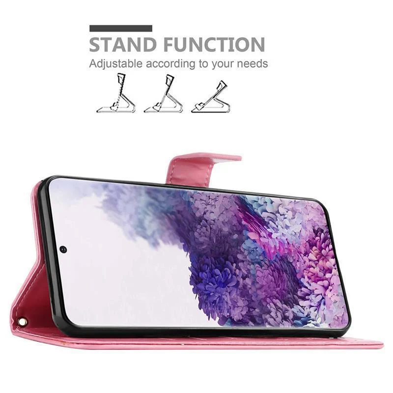 Cadorabo Hülle kompatibel mit Samsung Galaxy S20 PLUS Schutzhülle im Blumen Design mit Magnetverschluss, Standfunktion und Kartenfächern