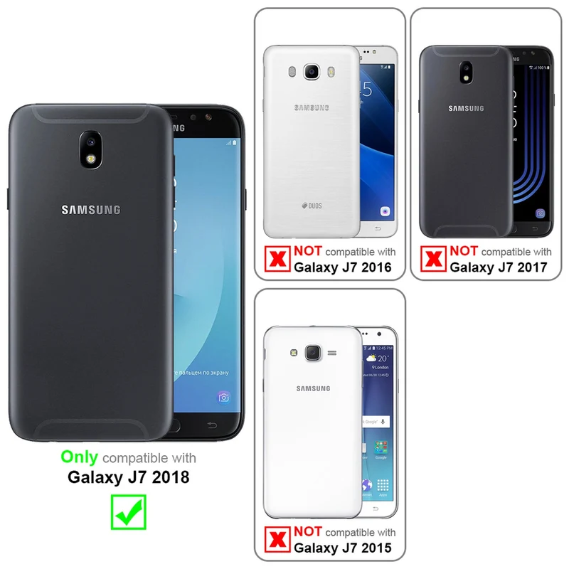 Cadorabo Hülle kompatibel mit Samsung Galaxy J7 2018 Schutzhülle im Blumen Design mit Magnetverschluss, Standfunktion und Kartenfächern