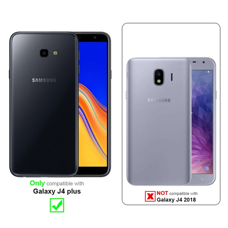 Cadorabo Hülle kompatibel mit Samsung Galaxy J4 PLUS Schutzhülle im Blumen Design mit Magnetverschluss, Standfunktion und Kartenfächern