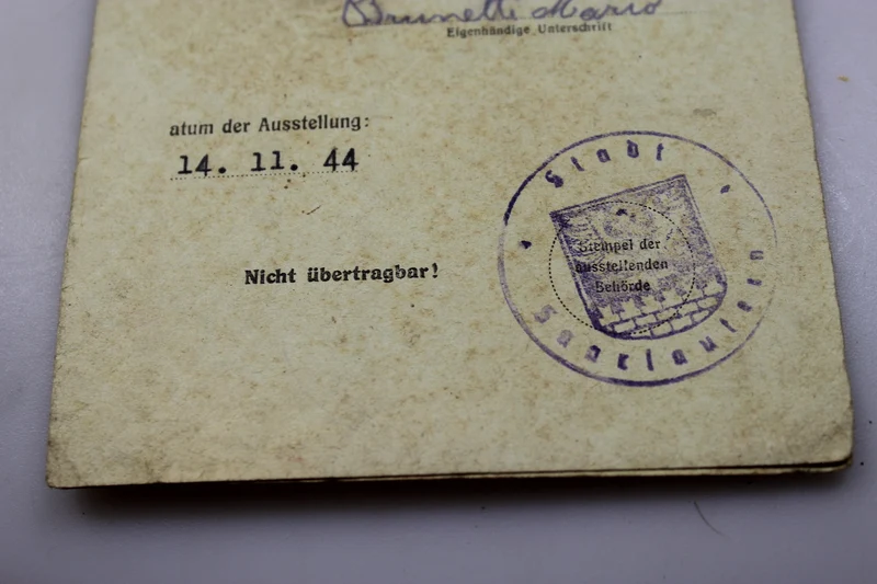 Kontrollkarte für den Auslandsbriefverkerh
