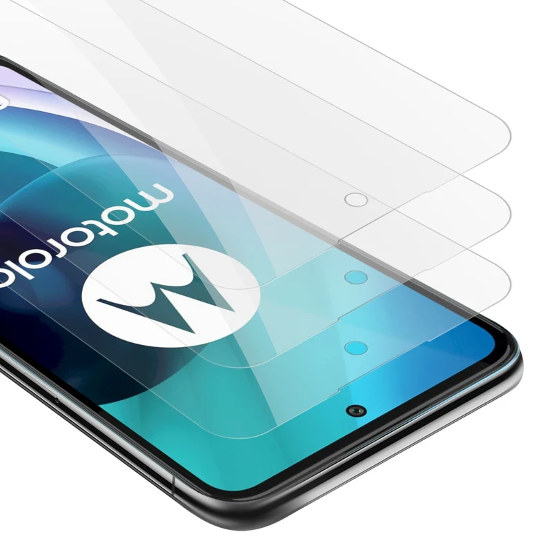 Cadorabo 3x Panzer Folie kompatibel mit Motorola MOTO G71 5G - Schutzfolie 3er Pack Gehärtetes (Tempered) Display-Schutzglas in 9H Härte mit 3D Touch Kompatibilität
