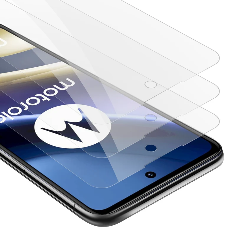 Cadorabo 3x Panzer Folie kompatibel mit Motorola MOTO G51 5G - Schutzfolie 3er Pack Gehärtetes (Tempered) Display-Schutzglas in 9H Härte mit 3D Touch Kompatibilität