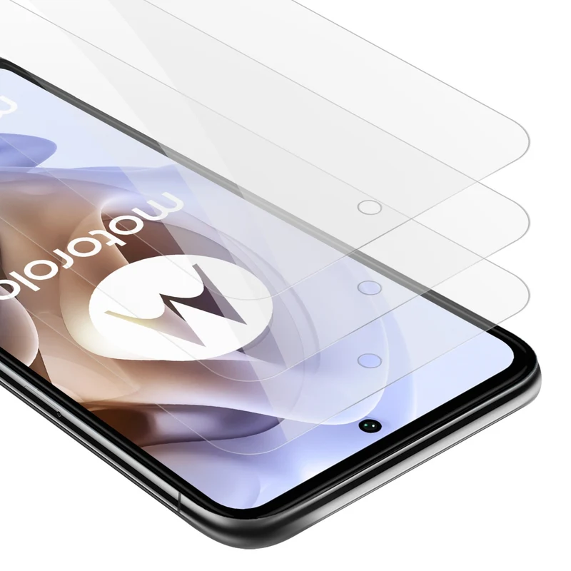 Cadorabo 3x Panzer Folie kompatibel mit Motorola MOTO G31 / G41 - Schutzfolie 3er Pack Gehärtetes (Tempered) Display-Schutzglas in 9H Härte mit 3D Touch Kompatibilität