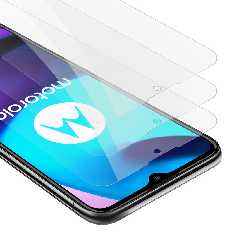 Cadorabo 3x Panzer Folie kompatibel mit Motorola MOTO E20 / E30 / E40 - Schutzfolie 3er Pack Gehärtetes (Tempered) Display-Schutzglas in 9H Härte mit 3D Touch Kompatibilität