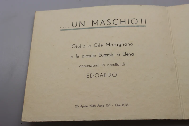 Geburtsanzeige des Erstgeborenen 1938