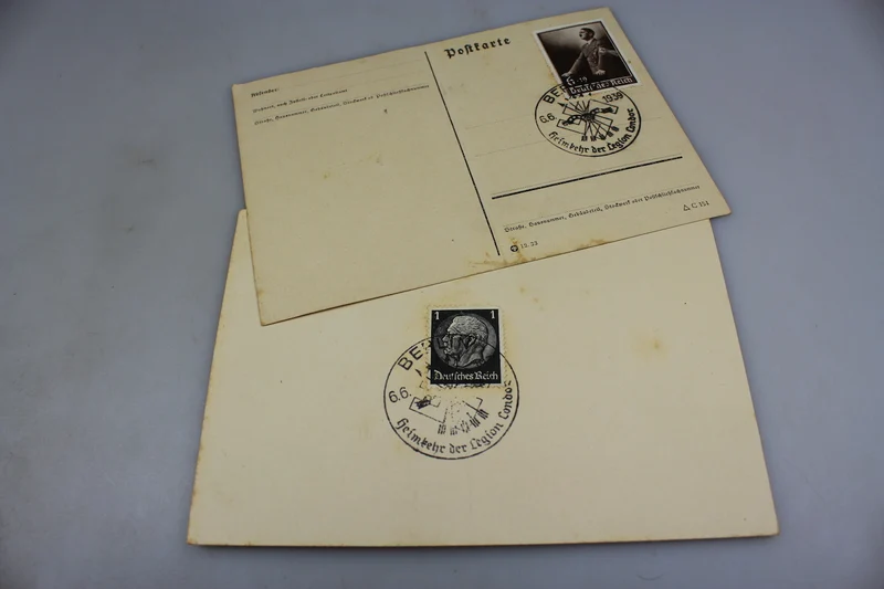 Briefmarkenstempel „Legion Condor“ auf Postkarten