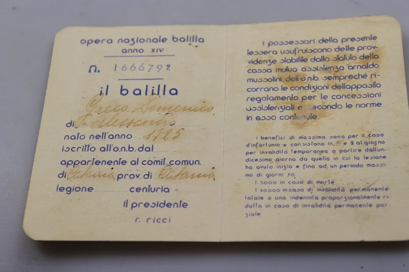 ONB „Balilla“ XIV° EF-Karte