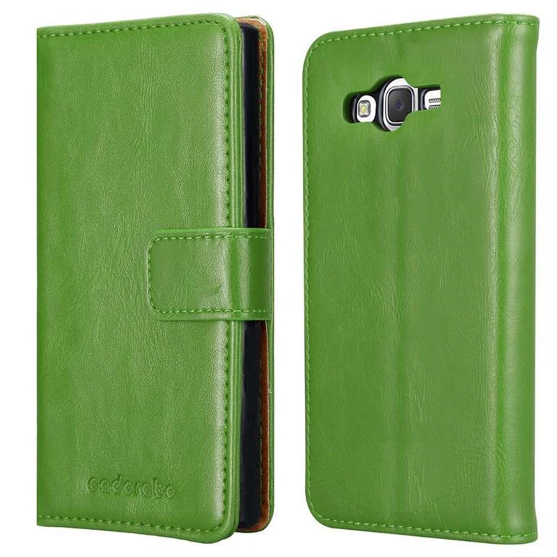 Cadorabo Hülle kompatibel mit Samsung Galaxy J7 2015 Schutzhülle mit Magnetverschluss, Standfunktion und Kartenfach